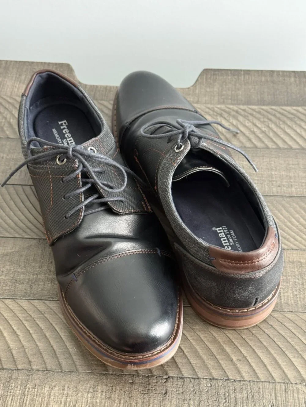 Freeman Hudson F220009 Black Oxford  Derby Dress Shoes Men's Size 10.5W